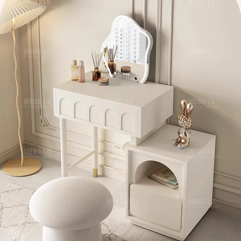 

Replica Mirror Vanity Table Wooden Aesthetic Beauty Space Saving Dresser Bedroom Organizer Schminktisch Postmodern Furniture