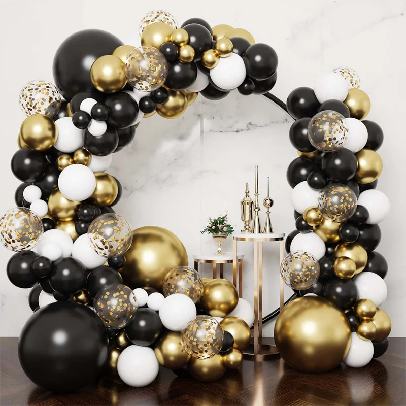 Black Gold Balloon Garland Birthday Balloon Garland Arch Wedding Decorations Bachelorette Party Balloons Baby Shower Party Globo