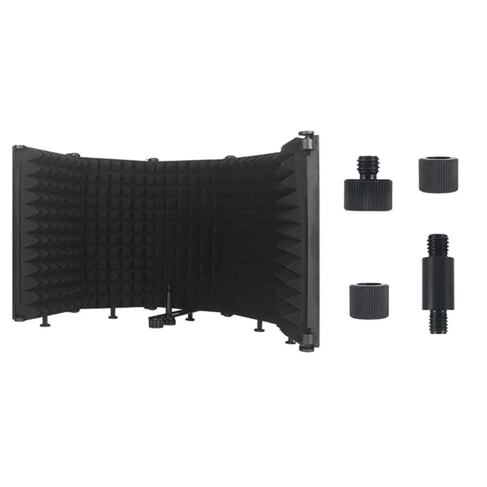 Microphone Isolation Shield Foldable Mic Shield with Triple Sound Insulation M5 Plastic Case