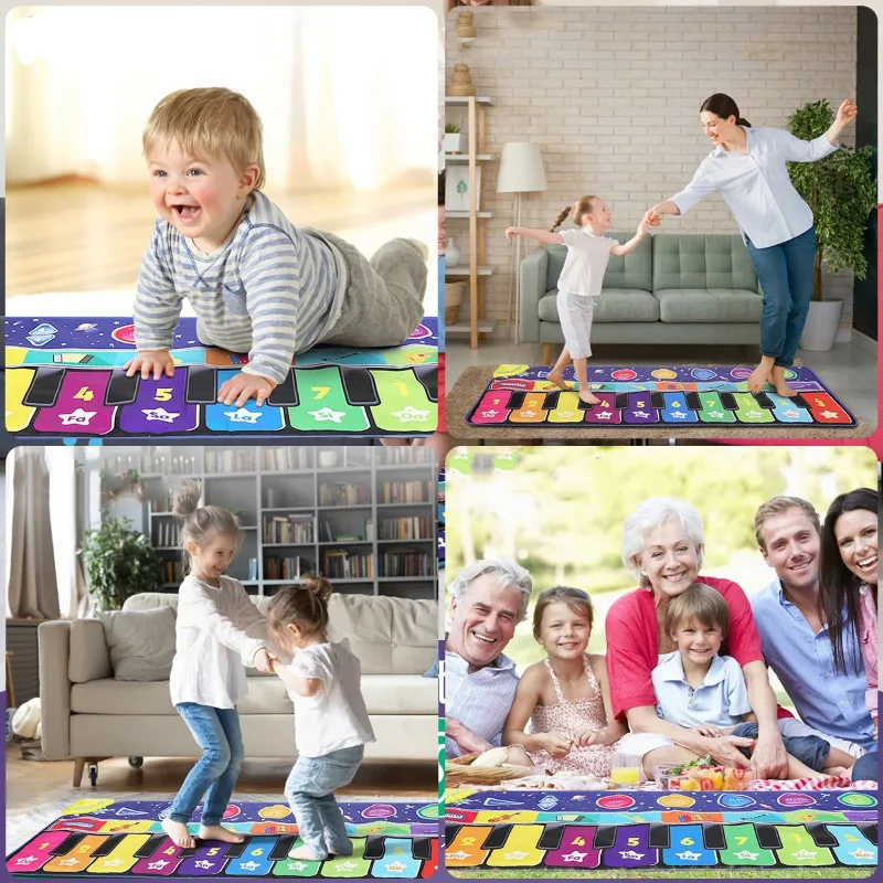 Kids Piano Music Dance Mat Electronic Piano Musical Instrument Dance Pad Infant Fitness Play Mat Children Educational Toy Gifts