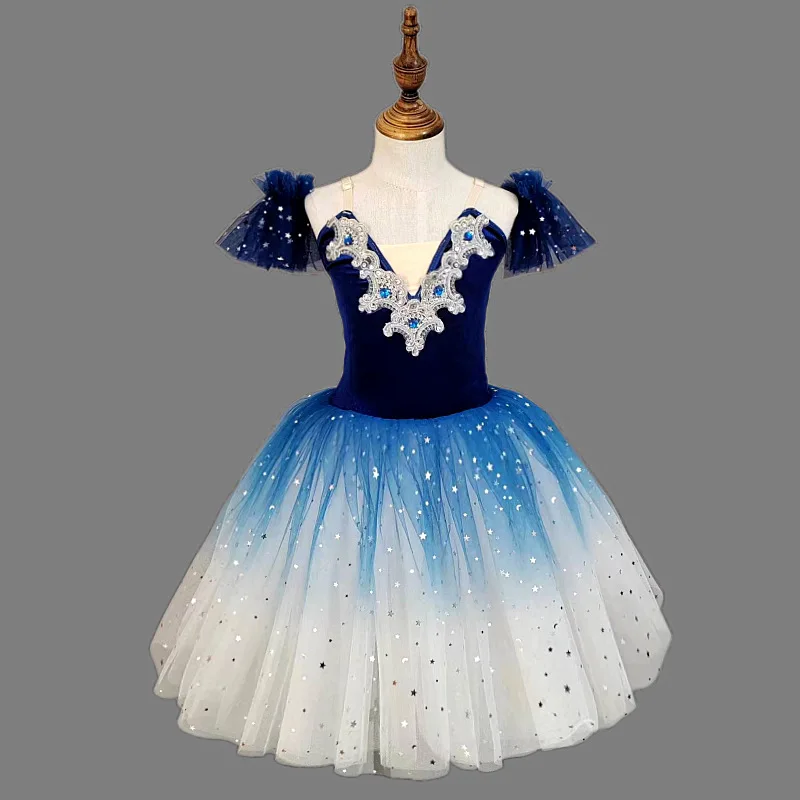Roupas de prática de tutu infantil, vestido de princesa, roupas de performance