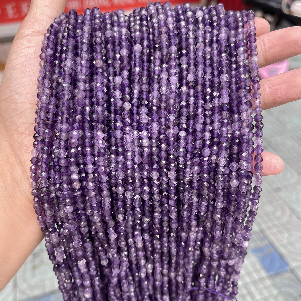 2 3 4 mm Faceted Natural Stone Amethyst Tourmaline Bead Loose Spacer Small Bead For Jewelry Making Necklace Bracelet Accessory view 5
