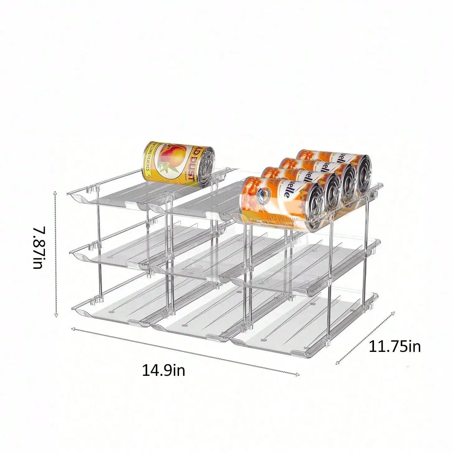 Can Organizer For Pantry, Stacking Can Storage Organizer Pantry, Automatic Can Rack For Fridge, 3Tire 3 Columns Can Holder For 36 Cans, Canned Goods Organizer Suitable For Cabinet Pantry Countertop.
