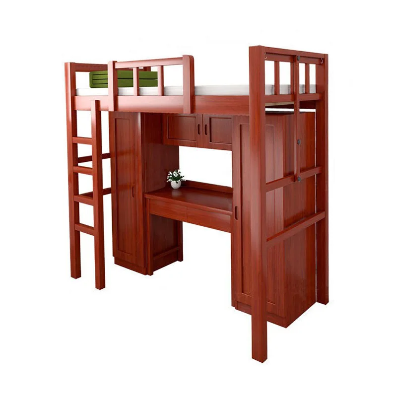 

Engineering Solid Wood Rubber Wood Bed School Training Base General Dormitory Standard Furniture Multifunctional Storage
