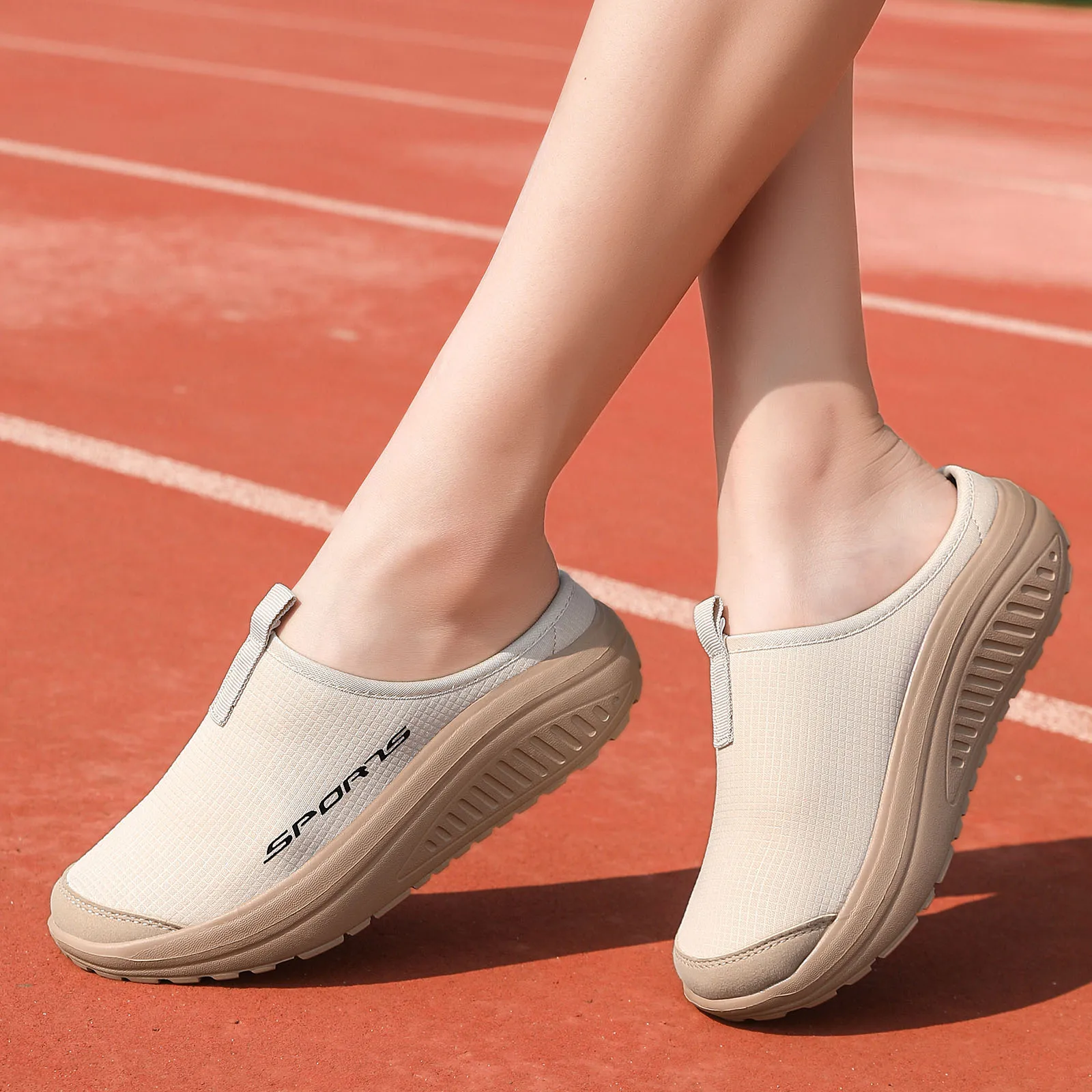 2025 New women's slippers, personality half slippers, fashion casual shoes,Platform shoes, light and comfortable, anti-slip wear image 4