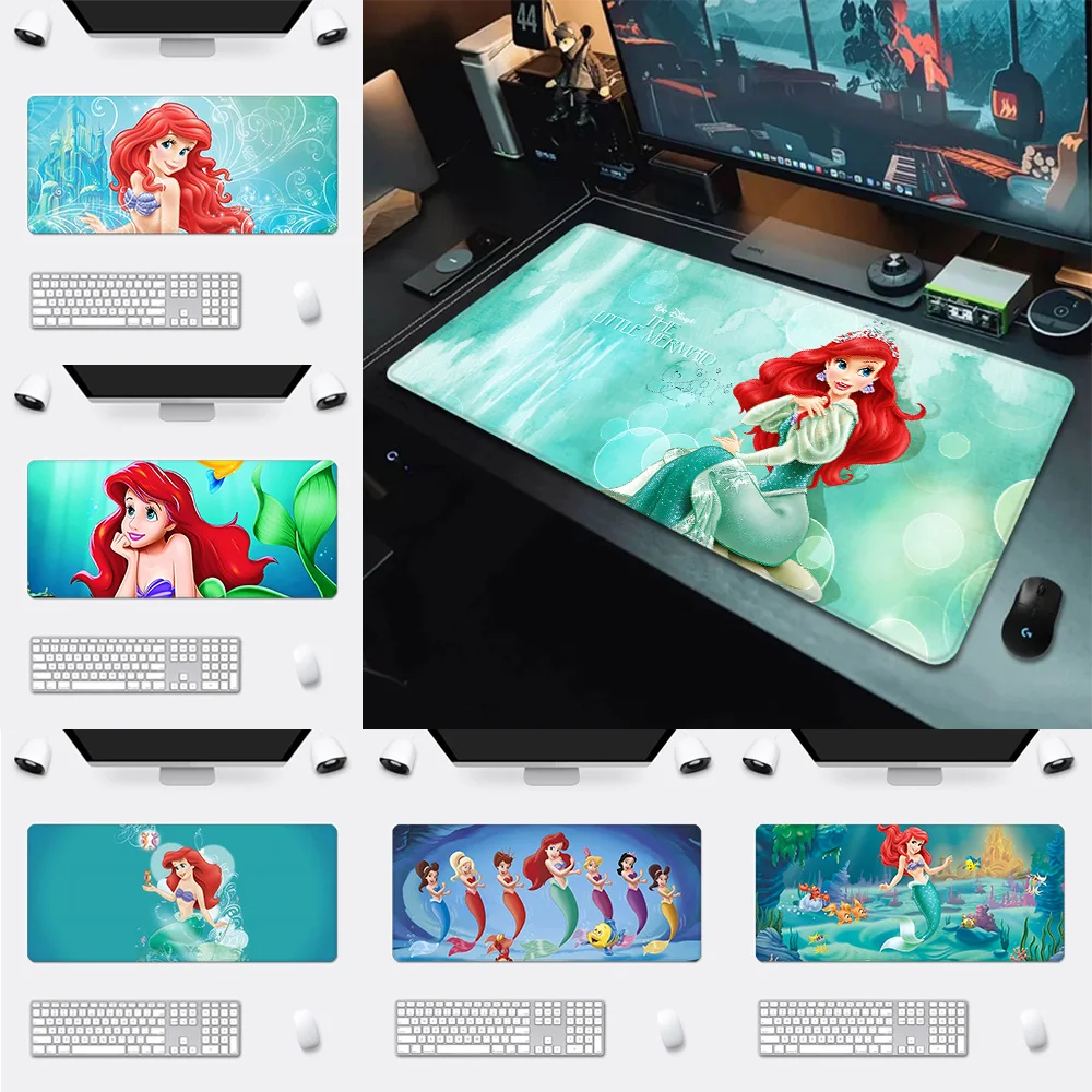 

Mermaid Princess Ariel Mousepad HD Printing Computer Gamers Locking Edge Non-slip Mouse Pad XXL90x40cm Keyboard PC Desk Pad