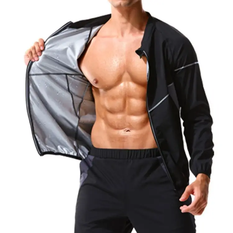 Ropa de sudor para hombre, conjunto deportivo para correr, Fitness, reducción de peso, transpiración por calor, Yoga, gimnasio