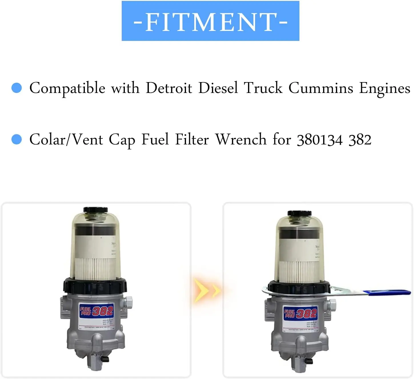 Colar/Vent Cap Fuel Filter Wrench for 380134 382 with 6 inch Inner Diameter Compatible with Detroit Diesel Truck Cummins Engines