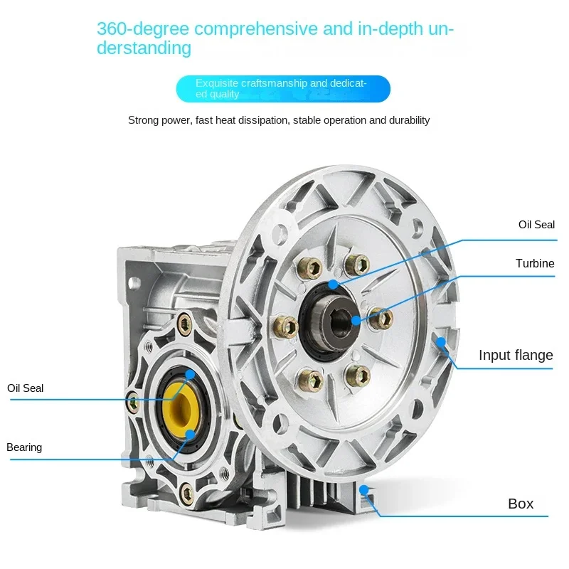 NMRV30/40/50/63/75 worm gear reducer low-speed 370/1.5KW motor gearbox three-phase