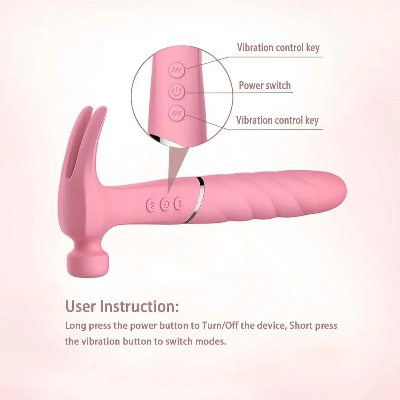 Magnetic Charging Hammer Shape Vibrator Clitoris Orgasm Stimulator G Spot Massager Adult Masturbation Sex Toy Women Vibrator