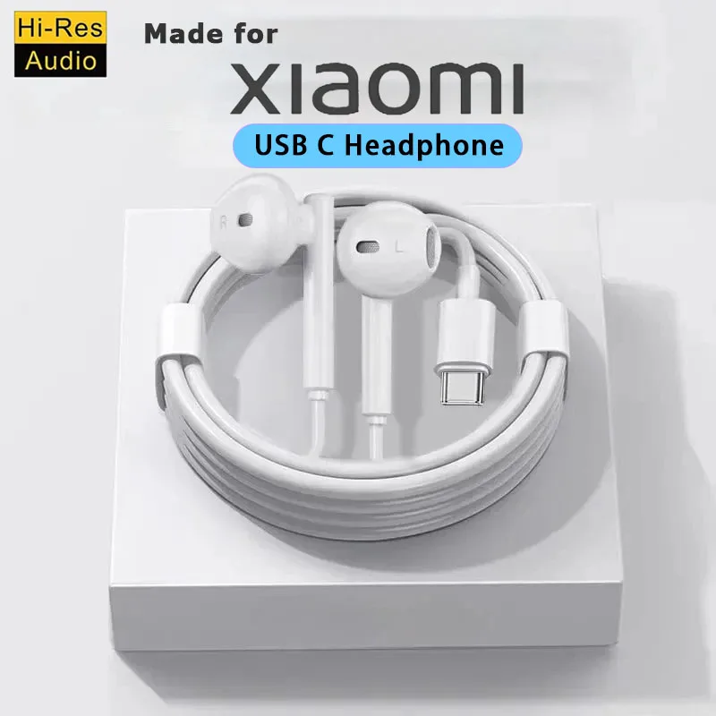 Type C Wired Headphones For Xiaomi 14 13 12 11 Pro Ultra Lite 3.5MM Earphone For Redmi POCO Huawei Samsung Earbuds Accessories