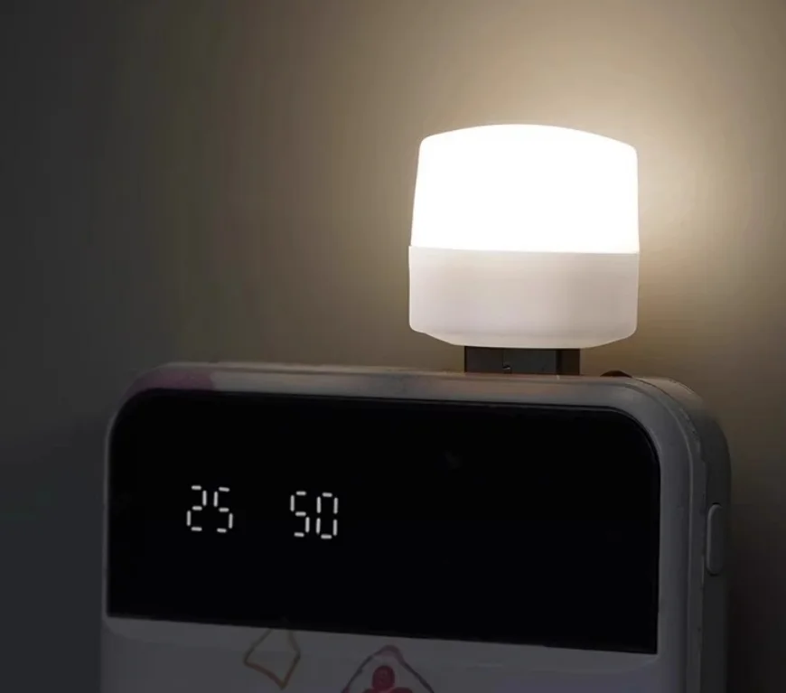 Luz Nocturna portátil con USB para el hogar, luz LED de cabecera para dormitorio, ahorro de energía, corte de energía, luz nocturna de emergencia, 1 piezas