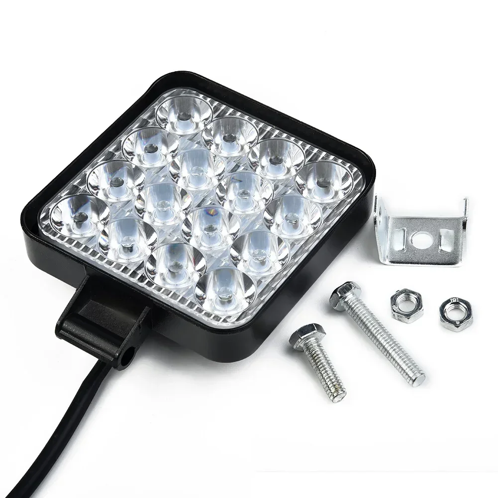 1PC 16-LED Work Green Lights Bar Floodlight Car ATV Off-Road Driving Fog Lamp 12V/24V 48W 6000K Waterproof Auto Accessories