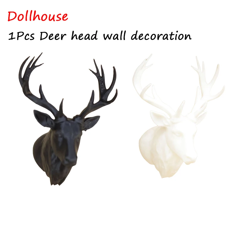 

1/12 кукольный домик голова оленя настенное украшение кукольный домик миниатюрный рождественский орнамент кукольный дом аксессуары