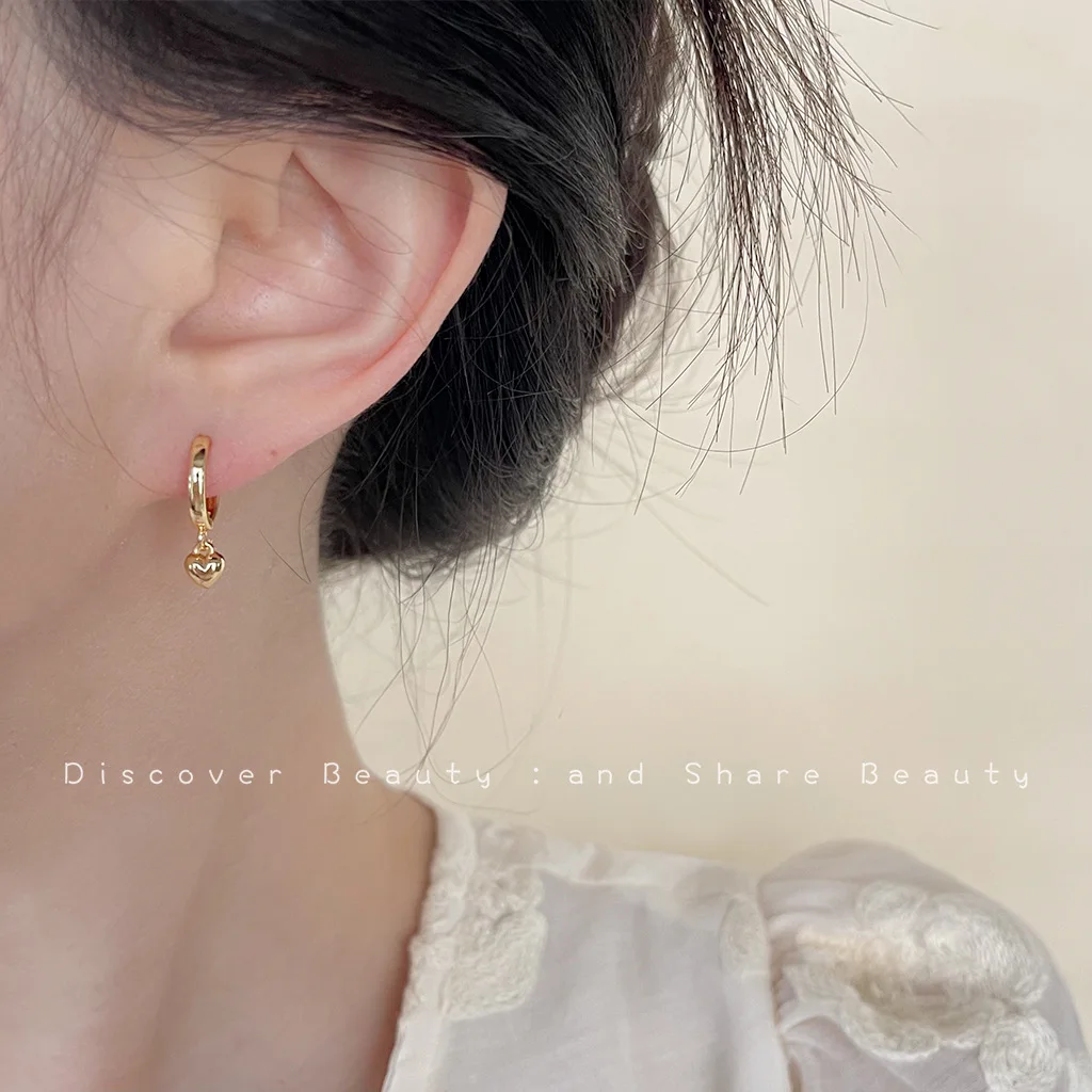 DIY accessories Simple daily~ micro-inlaid zircon star ear buckle women's ins tide personalized love earrings niche fashion vers