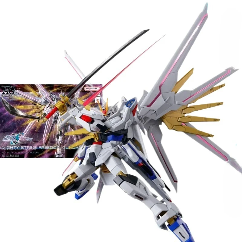 Bandai Original MODEL KIT GUNDAM HG MIGHTY STRIKE FREEDOM GUNDAM 1/144 Anime Action Figure Assembly Toys  Model Gifts for Boys