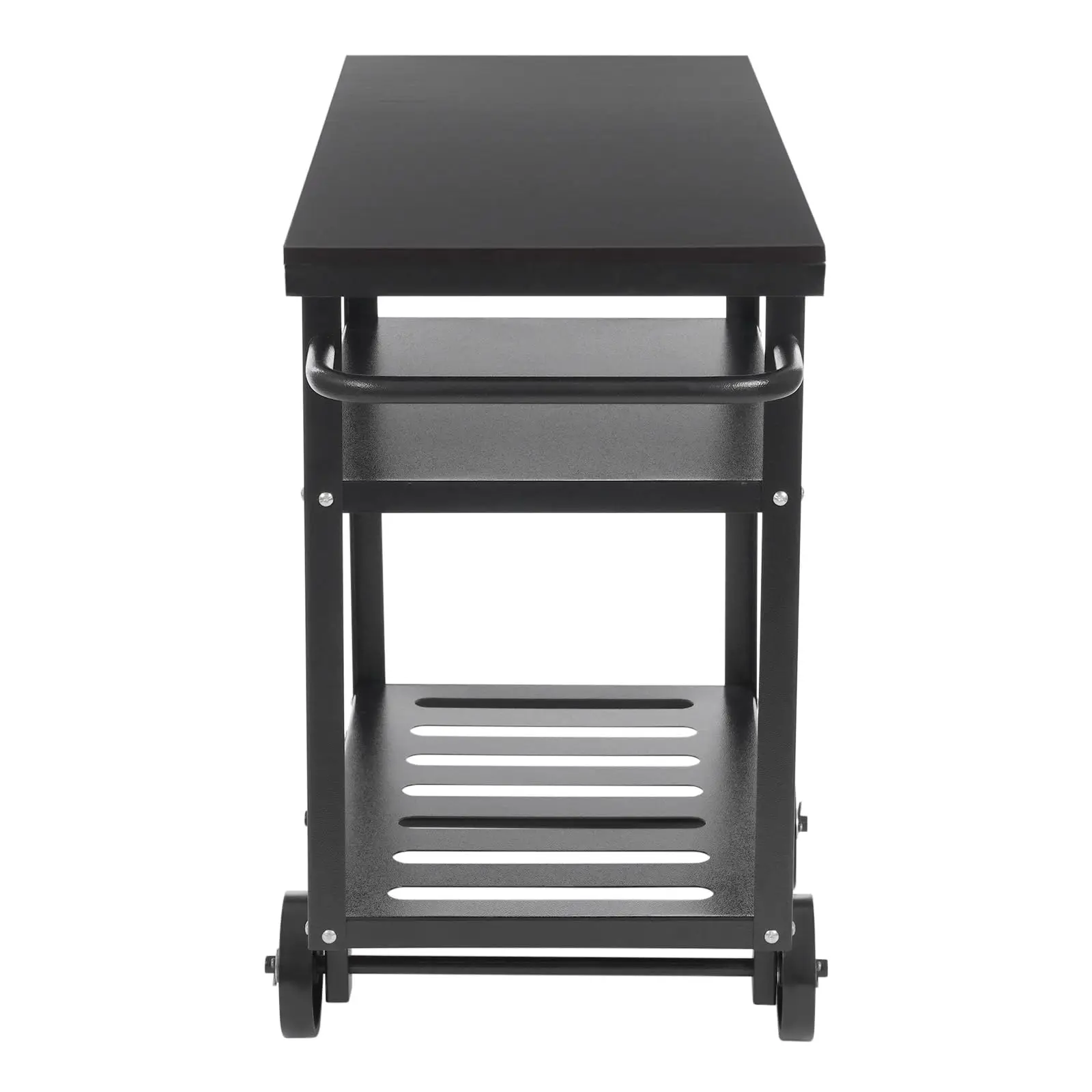 3-х уровневая винтажная тележка на колесиках, промышленная мобильная сервировочная тележка, кофейная станция с ручкой (черный)