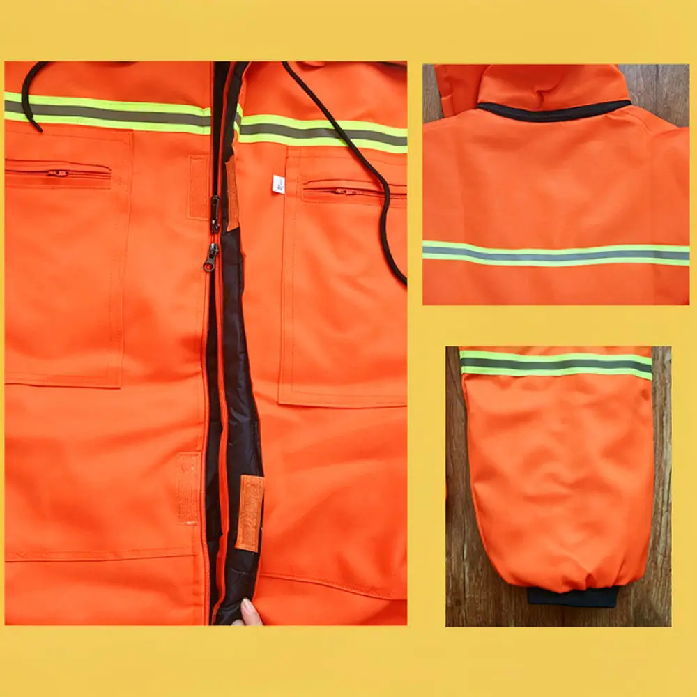 Thickened Thermal One Piece Jumpsuit Winter Cold Weather Protective Workwear Reflective Safety Gear For Industry