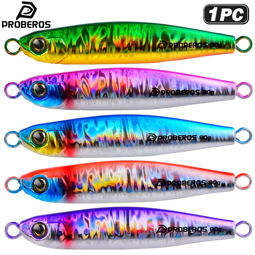 Proberos 1 Stück Metall-Angelköder 40/60/80g - Weitwurfköder für Slow Pitch und Fast Retrieve, Kunstköder, Angelzubehör