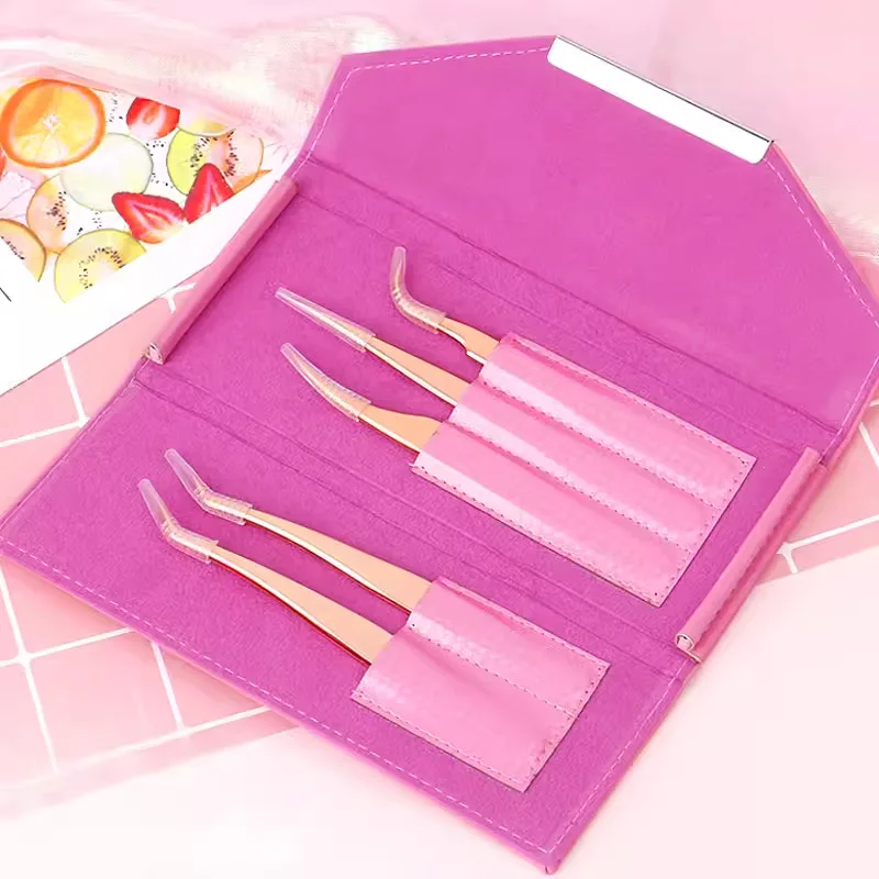 Grafting Eyelashes Special Tweezers Organizer Eyelashes Professional Store With Clips Carabiner Toolkit Drop-proof Storage Bag