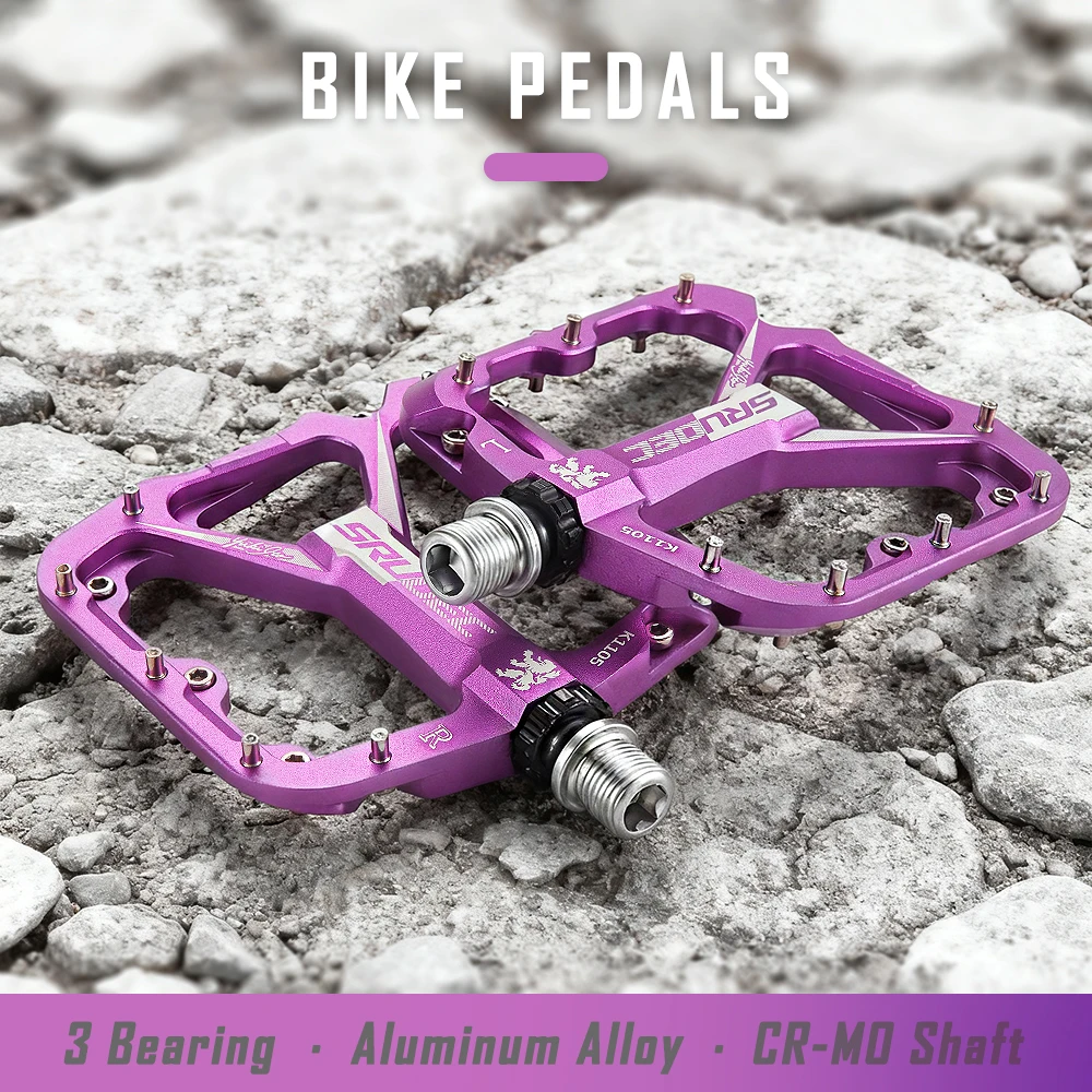 KRSEC 3-Lager-Fahrradpedale, CNC, ultraleicht, BMX, MTB, Rennrad, Pedale, rutschfeste Aluminiumlegierung, Fahrradteile