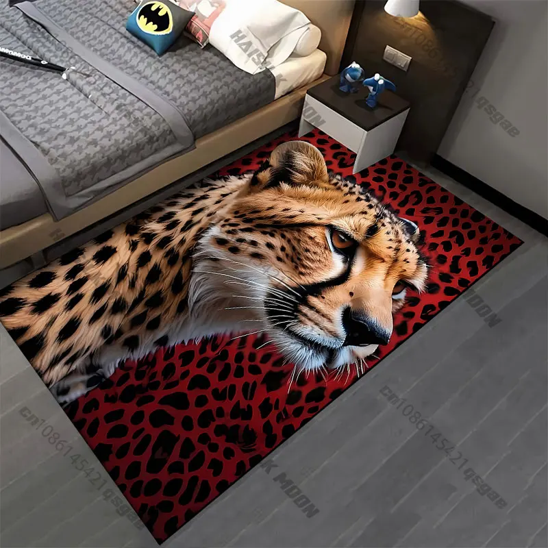 Wild cheetah portrait spotted carpet Yoga living room room decor children's crawling mat doormat area rug games mat