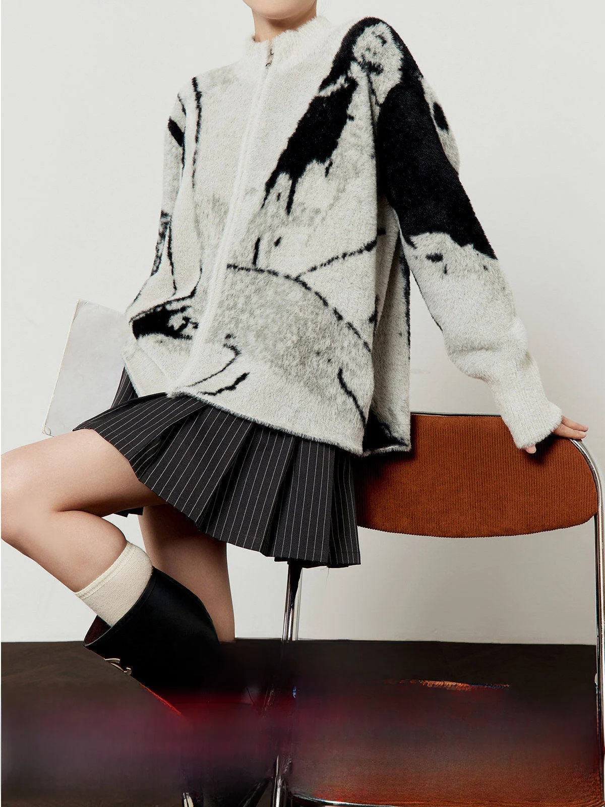 

Loose round Ne Knitted Sweater Women's Color Blo Casual Sle Long Sve Cotton Spring New Arrival Faion Outerwear