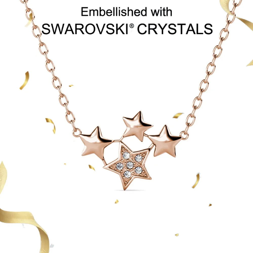 

Daisini, ожерелье из стерлингового серебра 925 пробы с 4 звездами, ожерелье из стерлингового серебра 925 пробы, расширенный дизайн, женские украшения, элегантный подарок для женщин