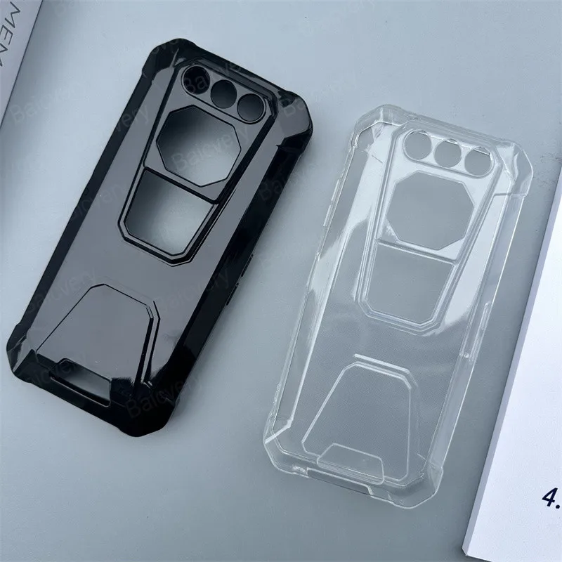 For Fossibot F106 Pro Anti-Drop Black Clear Transparent Protective Phone Case Capa Soft TPU Silicone Shockproof Back Cover