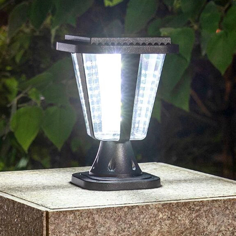 Solar LED Pillar Lamp Waterproof Outdoor Column Deck Light for Garden Courtyard Fence Landscape Sunlight Decoration