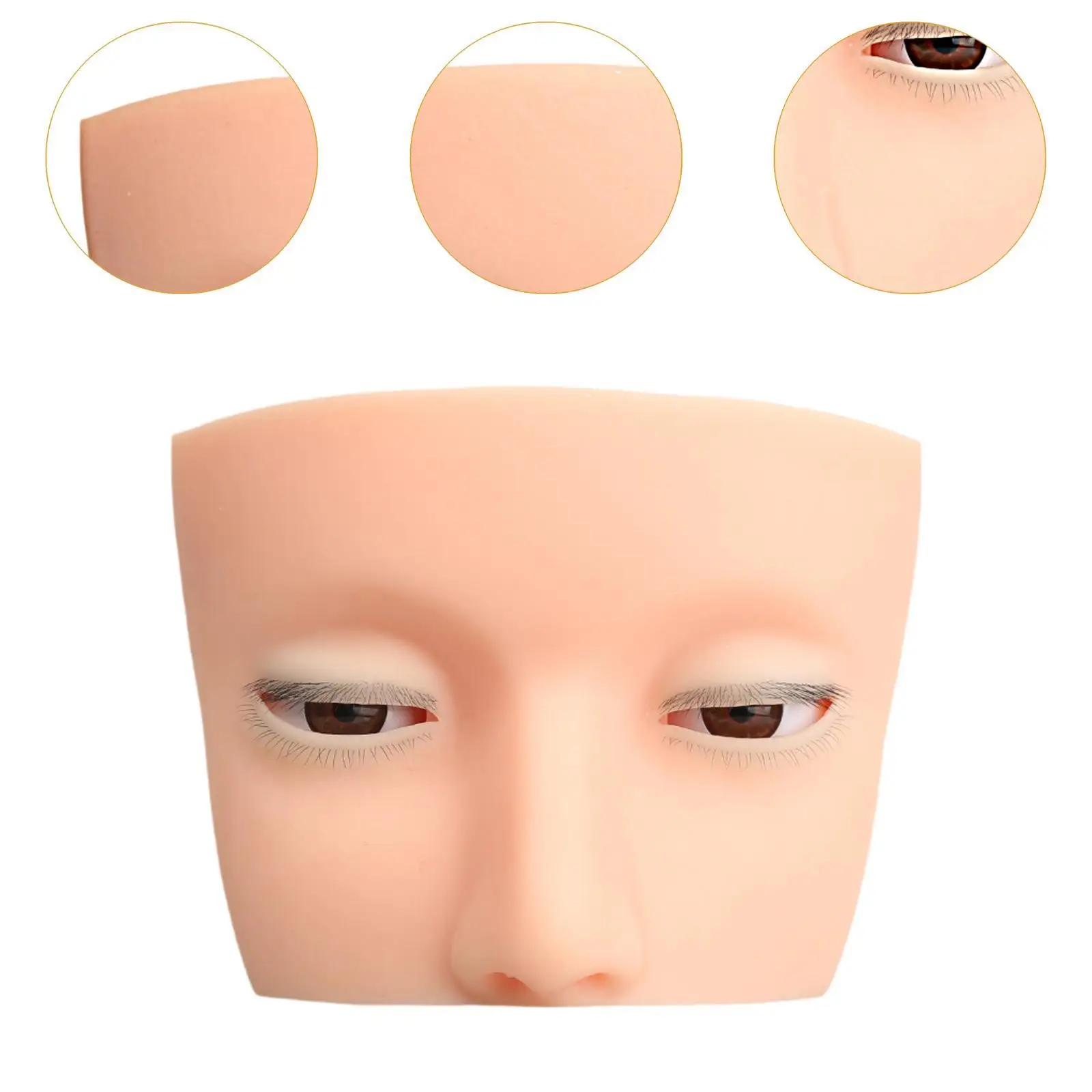 Eyelash Mannequin Head Realistic Silicone Doll Face for False Lash Application and Training