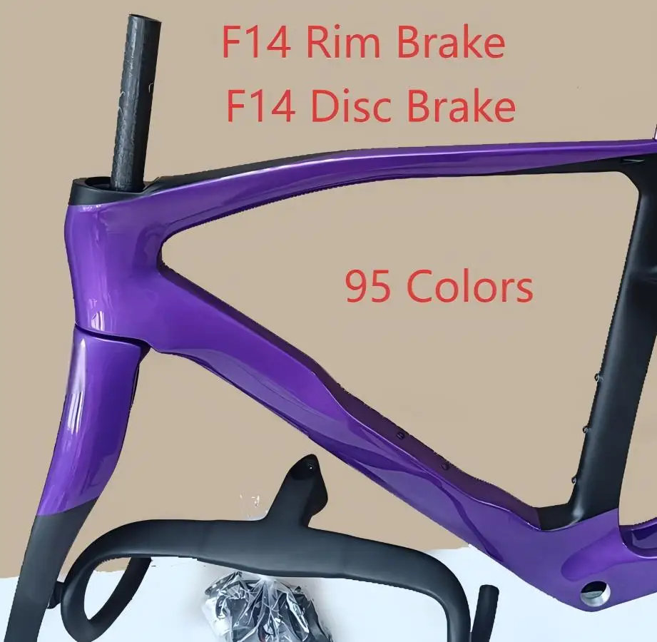 

90 Colors T1100 F14 Carbon Frame Disc Rim Brake Carbon Road Bike Frame Racing Bicycle Frameset With Handlebar