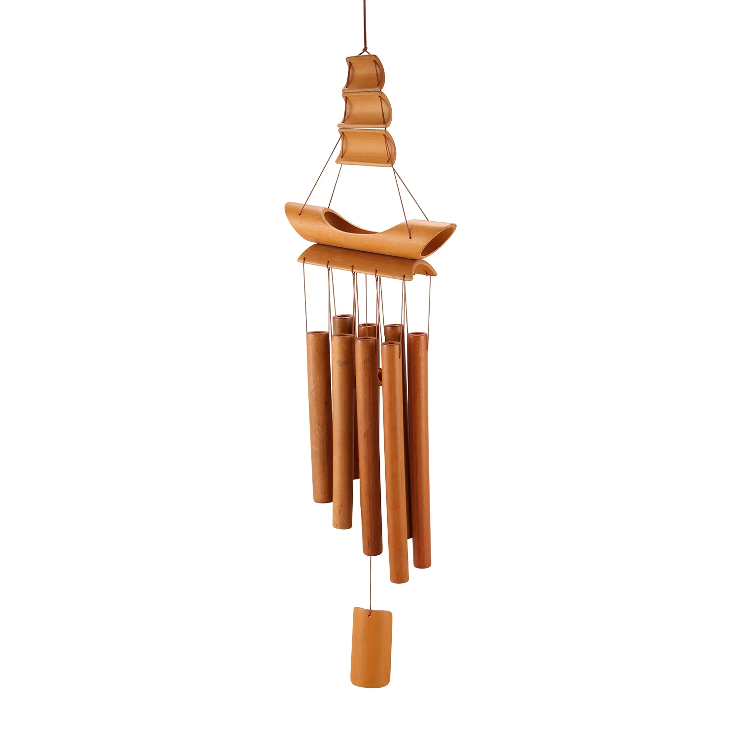 Best Bamboo Wind Chime Handmade Natural Ring Home Decor Wind Chime Hanging Ornament Outdoor Yard Wind Bell