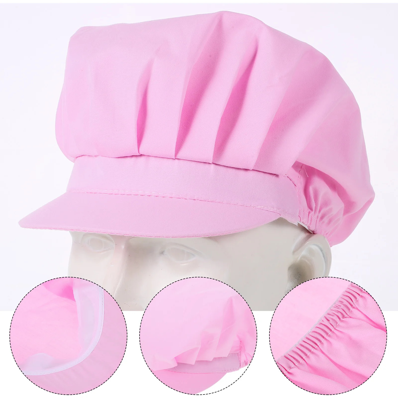 

Chef Hat Protective Cotton Mushroom Design Comfortable Reusable Kitchen Bakery Work Hat For Men Women Pink With Buckle Kitchen