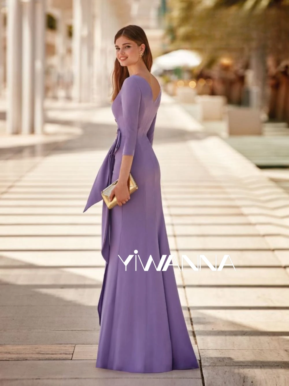 2024 Quarter Sleeve Mother Of The Bride Dress For Wedding Customized 3D Flower Prom Dress Graceful Straight Long Evening Gown