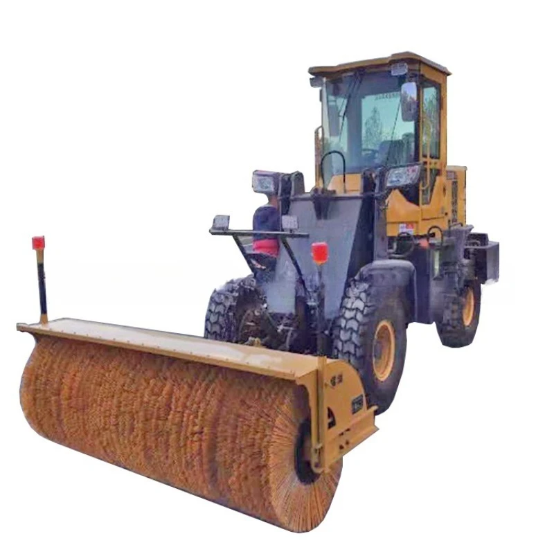 Forklift installed snow brush, road fuel snow removal machine roller brush snow plow