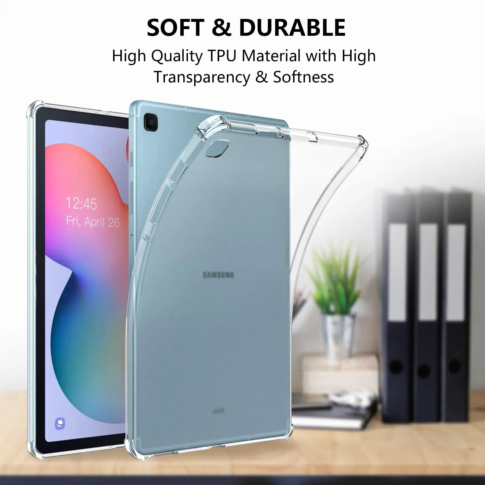 Case for Samsung Galaxy Tab S6 Lite ‎10.4-inch SM-P610/P615/P613 2020/2022 Silicone Shockproof Protective Back Cover Transparent