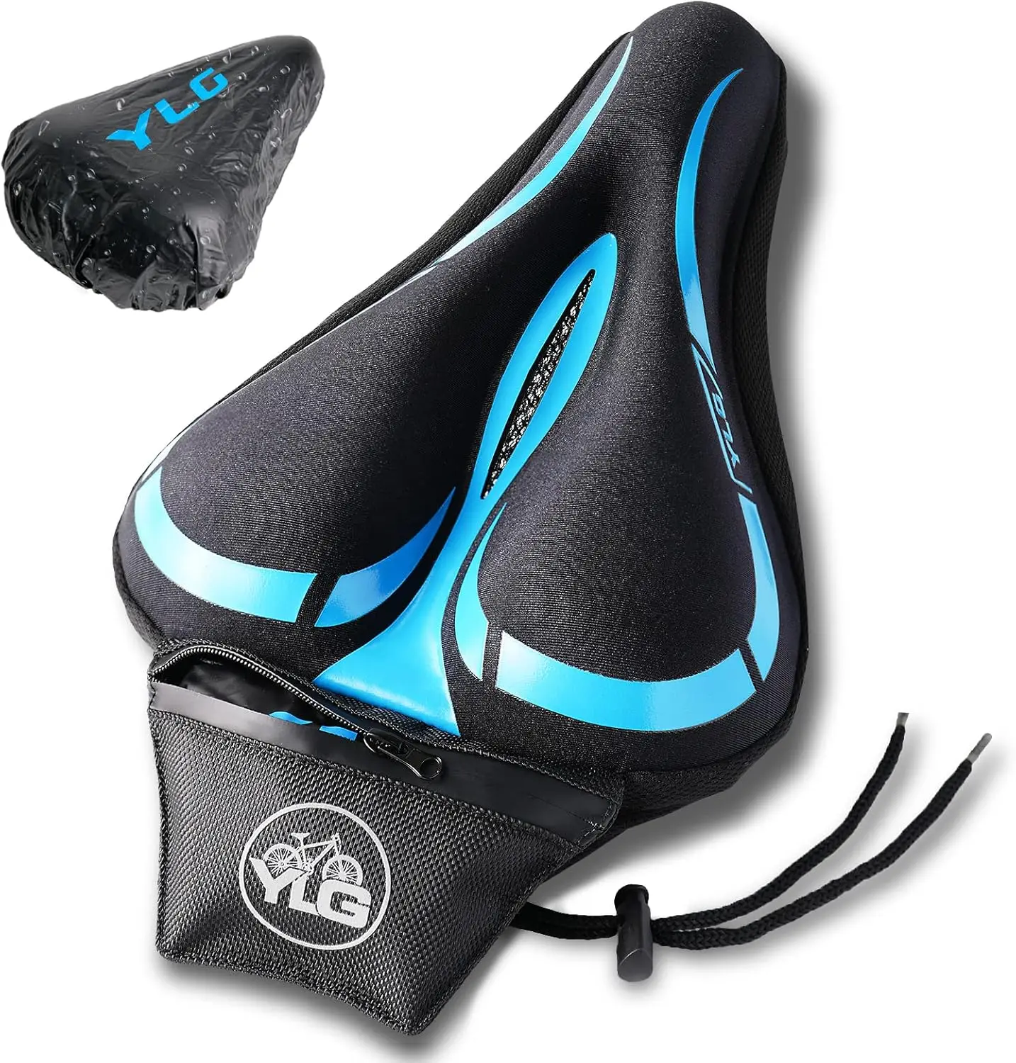 

Memory Foam Gel Bike Seat Cover, Comfortable Cushion for Men Women, Waterproof Bicycle Seat for Peloton Fixed Cruiser Indoor Outdoor