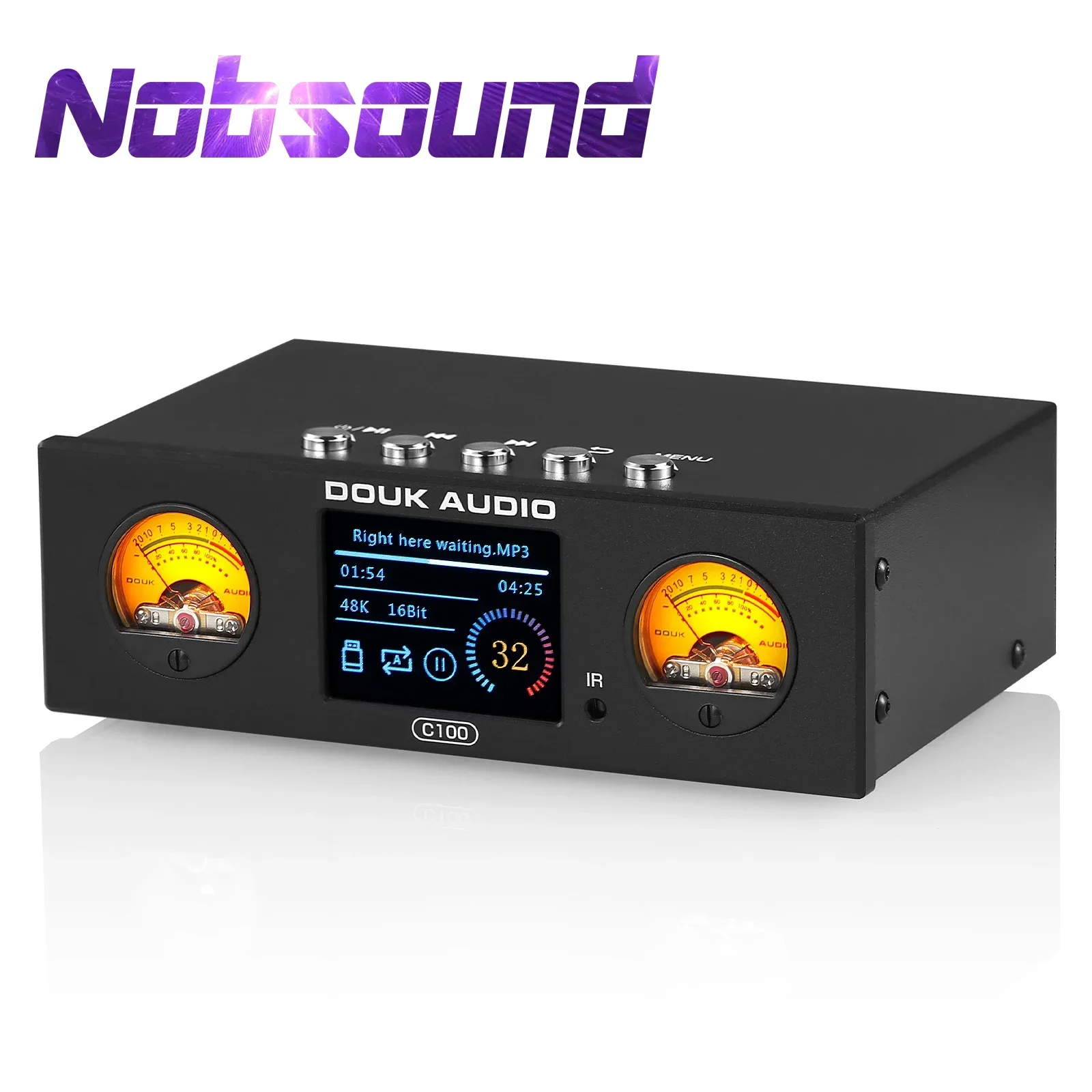 Nobsound C100 Mini Digital Preamp USB Player Hi-Res Music Streamer S/PDIF D/A Desktop Converter DSD256 32Bit 384KHz