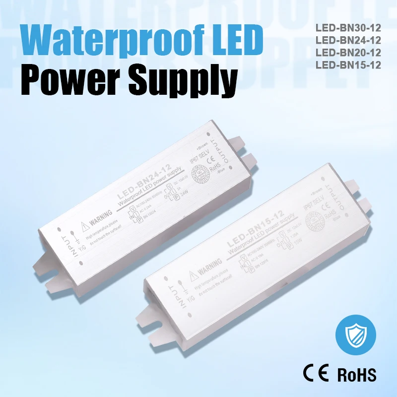 Alimentatore Switching 12W 15W 24W 30W uscita AC-DC 12V 24V impermeabile IP67 illuminazione esterna alimentatore trasformatore di luce a LED