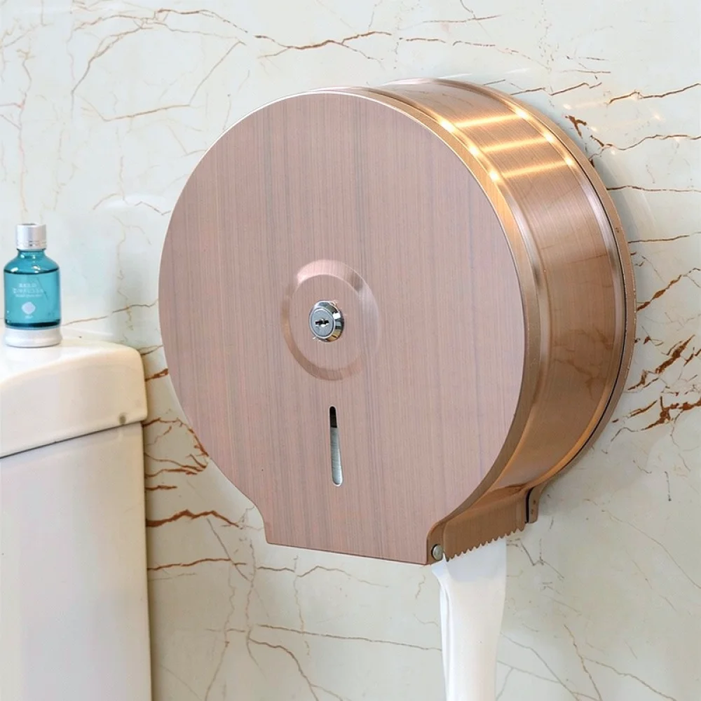 Stainless Steel Jumbo Roll Paper Dispenser Waterproof Bathroom Tissue Holder Storage Box For Modern Home Kitchen