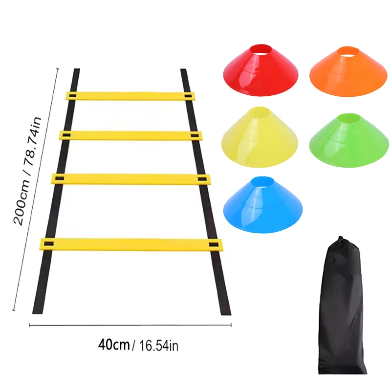 Sports Agility Training Kit, Speed Ladder+Colorful Cone Tube, Football and Basketball Footwork Coordination Training equipment — 1