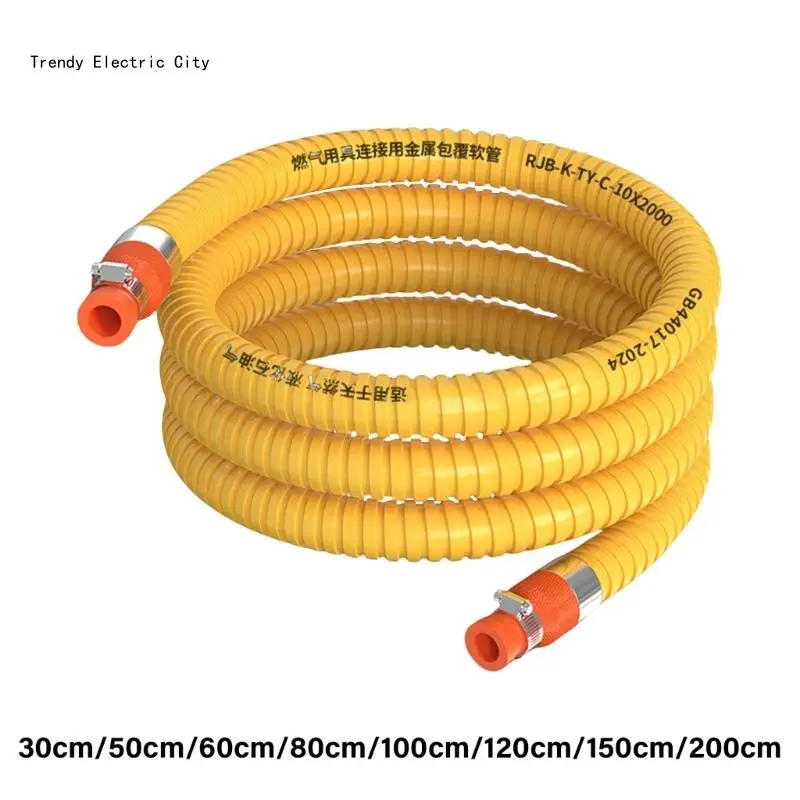 Heavy Duty Gas Hose 30/50/60/80/100/120/150/200cm Superior Against R9CD