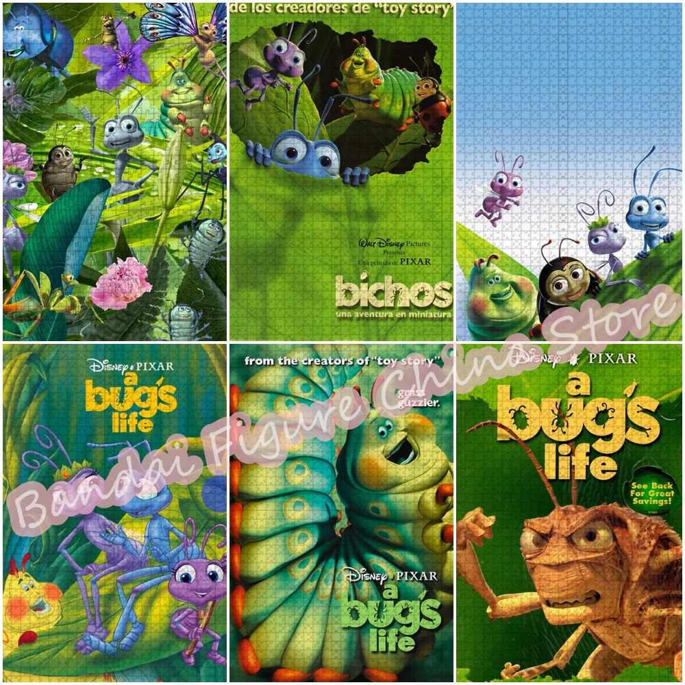 

A Bug's Life 300/500/1000 Pieces Jigsaw Puzzles Decompress Educational Toys Disney Cartoon Print Puzzle Family Game Gifts