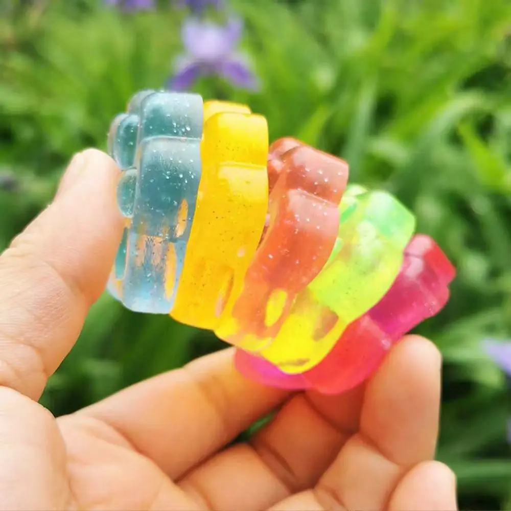 Kawaii Stress Relief Fidget Toy Transparent Cube Ice Block Squeeze Toy Fish Cat Paw Ice Cube Toys Party Favors