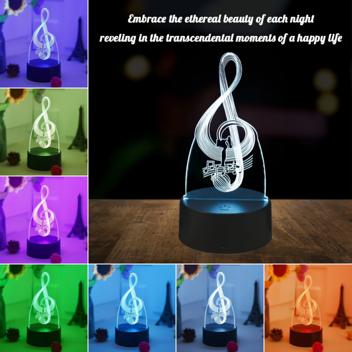 A note shape 3D night light, festive atmosphere decorative light, USB interface, bedroom with sleeping light, gift table light.