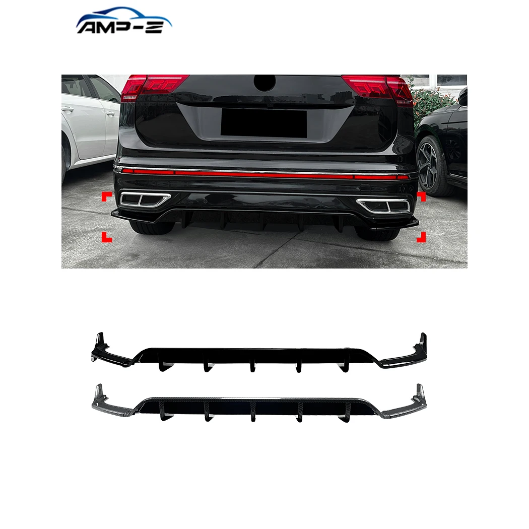 

AMP-Z Tiguan MK2.5 Gloss Black ABS Rear Lip Diffuser Splitter For VW Tiguan MK2.5 R Line 2021-2023 Car Accessory
