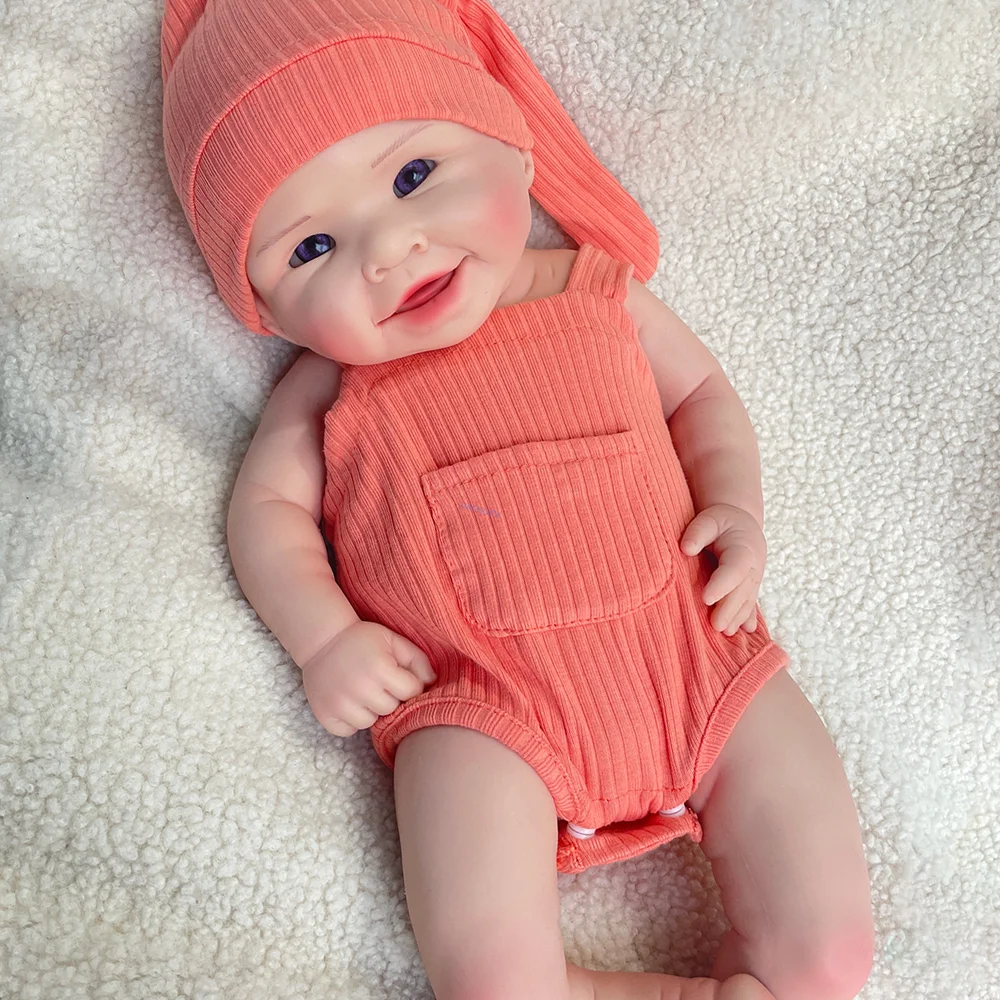 

Soft Cute 18" Silicone Reborn Baby Girl Doll Lifelike Full Body Platinum Silicone Rebirth Doll For Christmas Easter Kids Gift