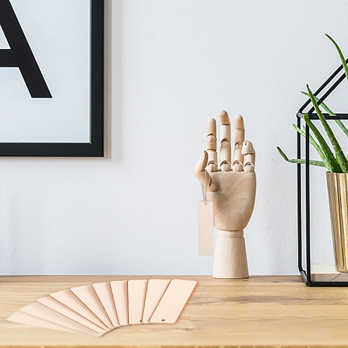 

40Pcs Blank Wooden Rectangles for Crafts with Holes Ropes Perfect Party Home Office Decoration Wooden Tags Wood Blanks