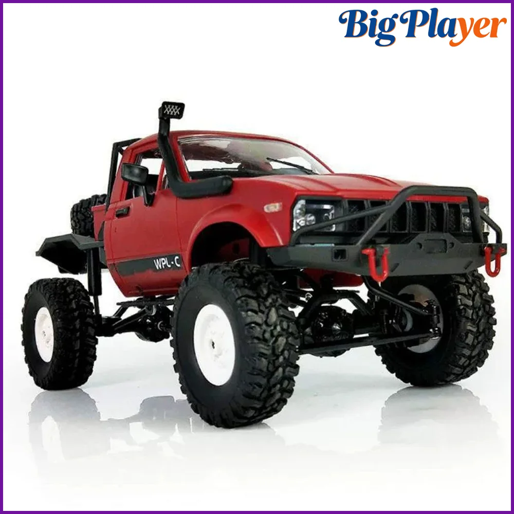 WPL C14 1/16 4WD RC Off-Road Semi-Truck 2.4G Metal Chassis TPR Tires LED RTR Remote Control Toy Gift for Boys Kids Adults